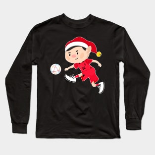 South Korea football Christmas elf. Football World Cup soccer t-shirt Long Sleeve T-Shirt